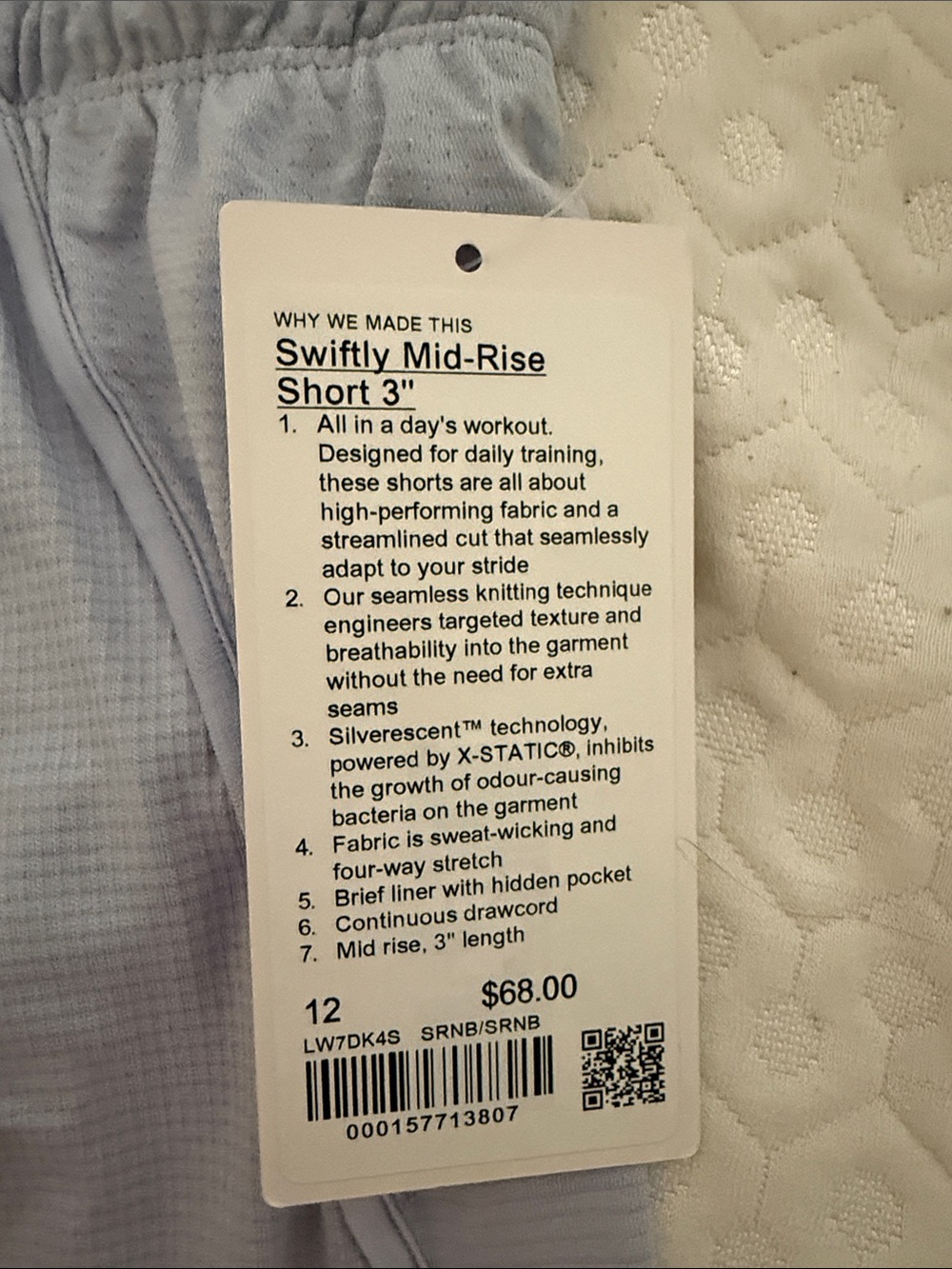 Lululemon swiftly mid rise short 3” size 12 NWT - Picture 2 of 3